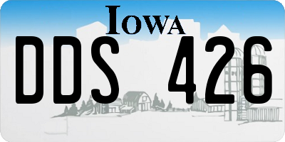 IA license plate DDS426