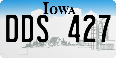IA license plate DDS427