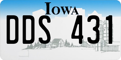 IA license plate DDS431