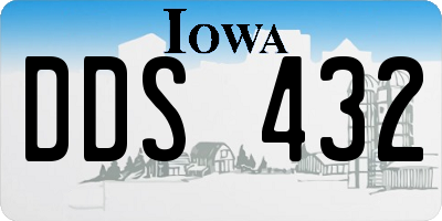 IA license plate DDS432