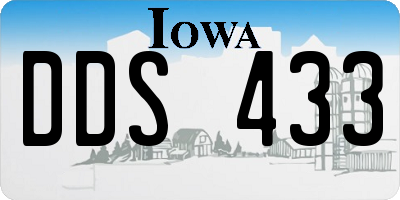 IA license plate DDS433