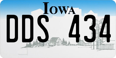IA license plate DDS434