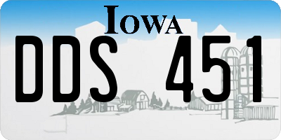 IA license plate DDS451