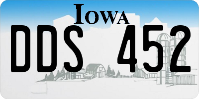 IA license plate DDS452