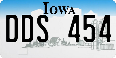 IA license plate DDS454
