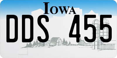 IA license plate DDS455
