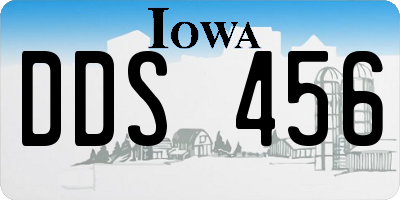 IA license plate DDS456