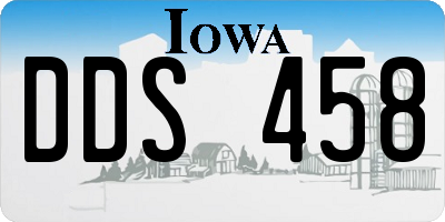IA license plate DDS458