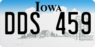 IA license plate DDS459
