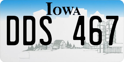 IA license plate DDS467