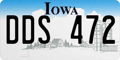 IA license plate DDS472