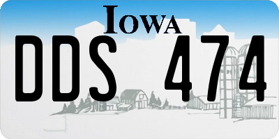 IA license plate DDS474
