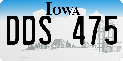 IA license plate DDS475