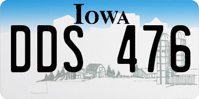 IA license plate DDS476