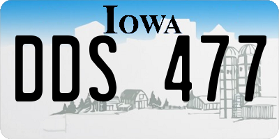 IA license plate DDS477