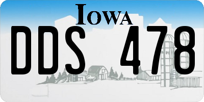 IA license plate DDS478