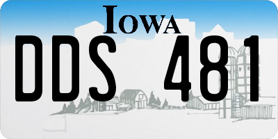 IA license plate DDS481
