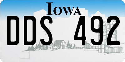 IA license plate DDS492