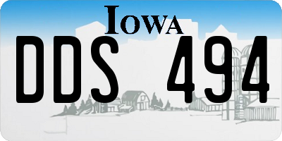 IA license plate DDS494