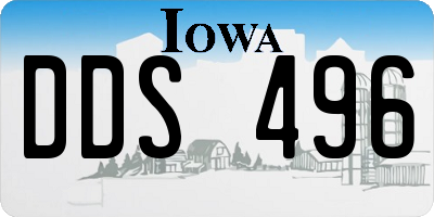 IA license plate DDS496