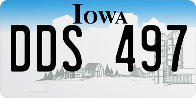 IA license plate DDS497