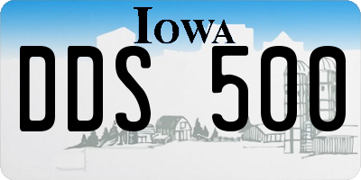 IA license plate DDS500
