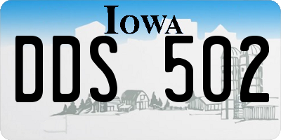 IA license plate DDS502