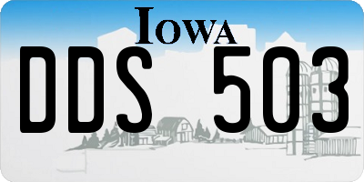 IA license plate DDS503