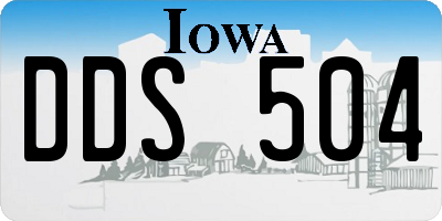 IA license plate DDS504