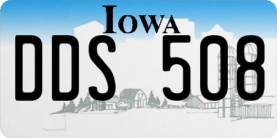 IA license plate DDS508