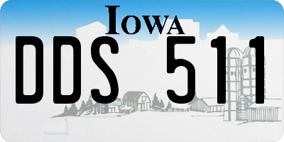 IA license plate DDS511