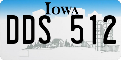 IA license plate DDS512