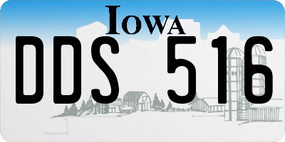 IA license plate DDS516
