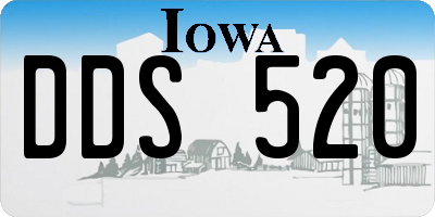 IA license plate DDS520