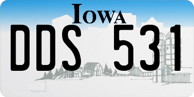 IA license plate DDS531