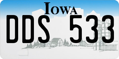 IA license plate DDS533