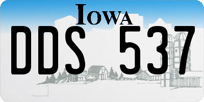 IA license plate DDS537