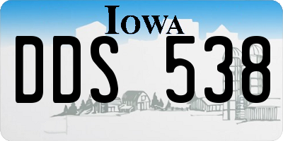 IA license plate DDS538