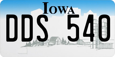 IA license plate DDS540