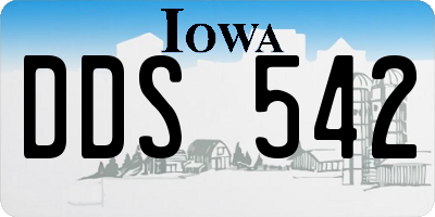 IA license plate DDS542
