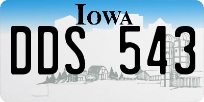 IA license plate DDS543