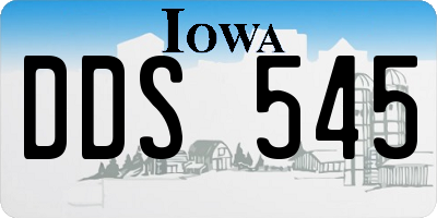 IA license plate DDS545