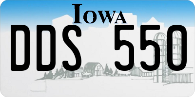 IA license plate DDS550