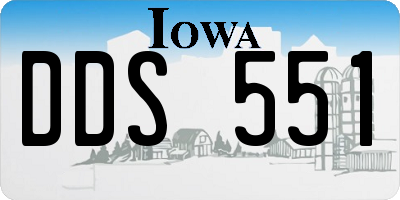 IA license plate DDS551