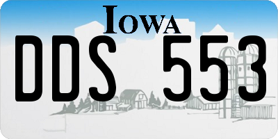 IA license plate DDS553