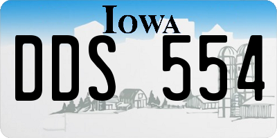 IA license plate DDS554