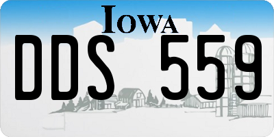 IA license plate DDS559