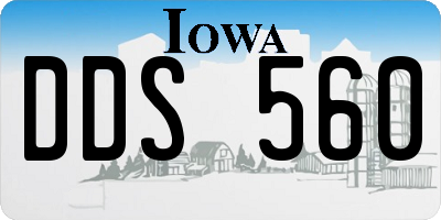 IA license plate DDS560
