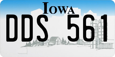 IA license plate DDS561
