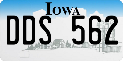 IA license plate DDS562